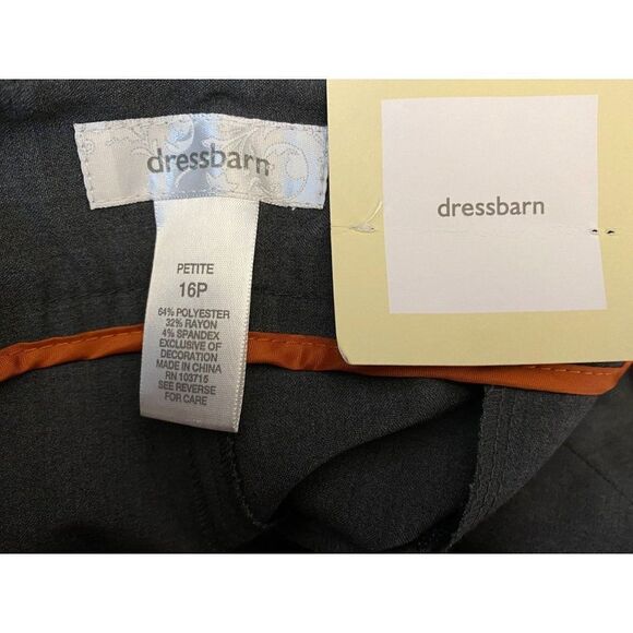 Dress Barn Trouser Leg Gray Dress Career Pants Sz Petite 16 Pockets Classic NEW - Picture 6 of 7
